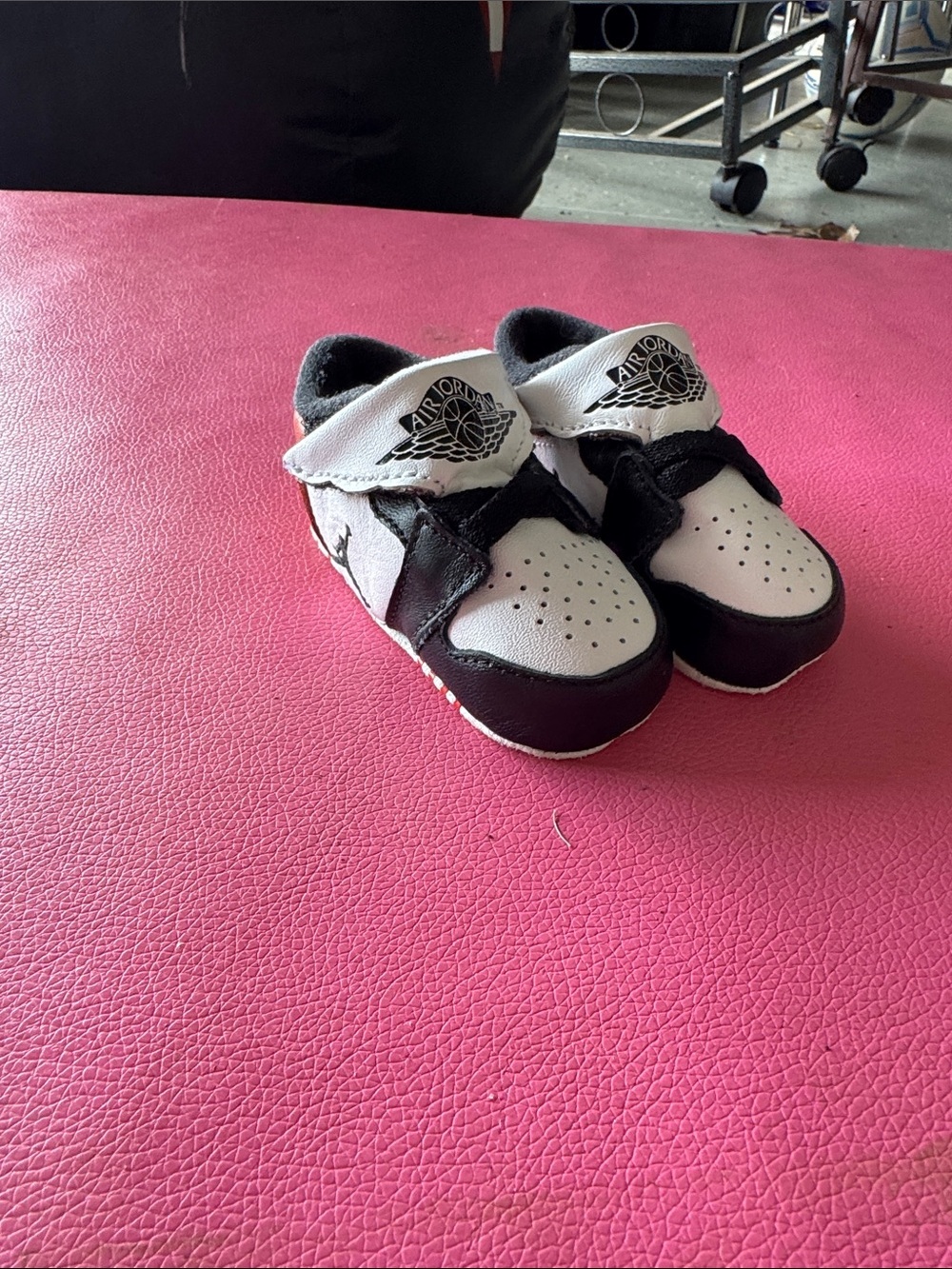 Jordan Baby Black and White Velcro Sneakers